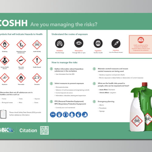 A3 Control of Substances Hazardous to Health (COSHH) Poster